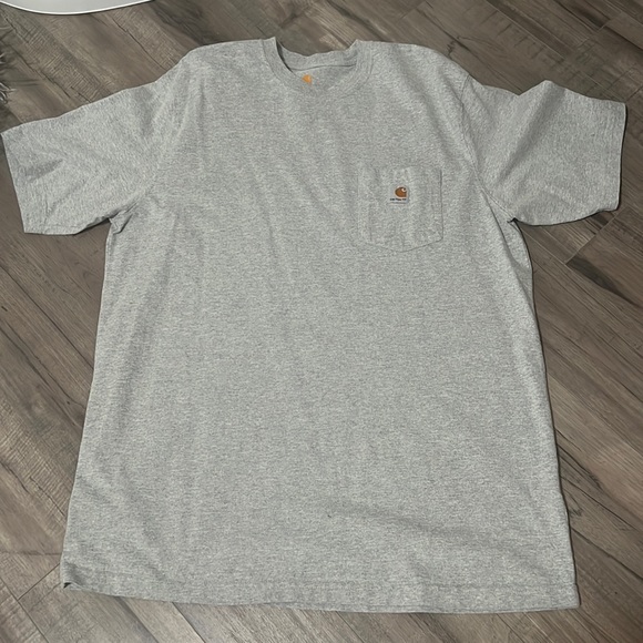 Carhartt Front Pocket Short Sleeve Gray Blank T Shirt Workwear Work Wear XL - Picture 1 of 7